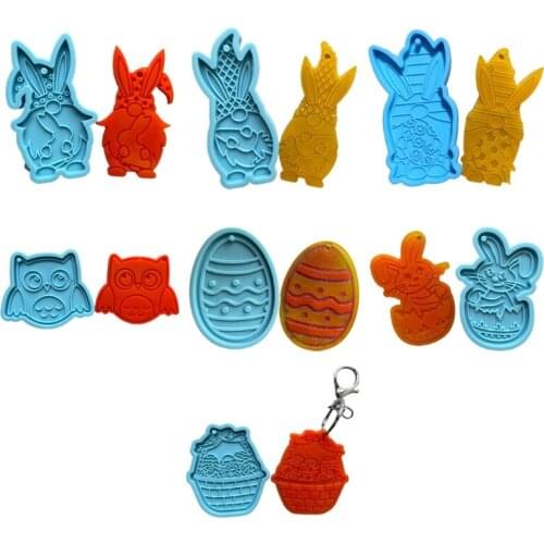 Epoxy Resin Mold Dwarf Rabbit Keychain Pendant Silicone Mould DIY Crafts Jewelry Casting Tools