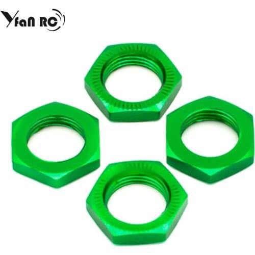 Yfan Rc 4 Pcs /Set M17 17mm Wheel Hex Hub Nut Fine Metric Thread 1.0mm Aluminum For 1/8 RC Model Car Upgraded Hop-Up Parts HSP