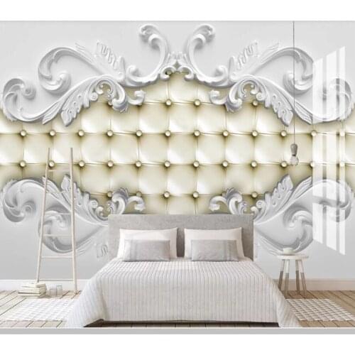 3D white plaster leather soft bag 3d wallpaper mural apel de parede,living room tv sofa wall bedroom wall papers home decor