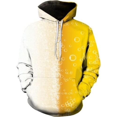 New fashion 3D printing hoodies beer /Iced fruit /Pineapple and lemon and other series men / women autumn and winter Sweatshirt