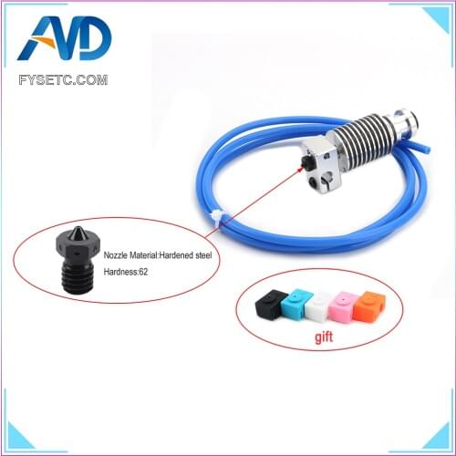 Upgrade HeatSink Extruder Radiator + E3D Hotend Block + Hardened Steel V6 Nozzle + 1M PTFE Tube For PT100 Prusa I3 MK3