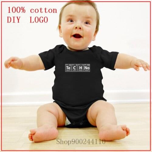 Newborn Baby Clothes Short Sleeve Girl Boy Clothing Bodysuits baby Techno Te-C-H-No Periodic Elements Spelling One-Pieces