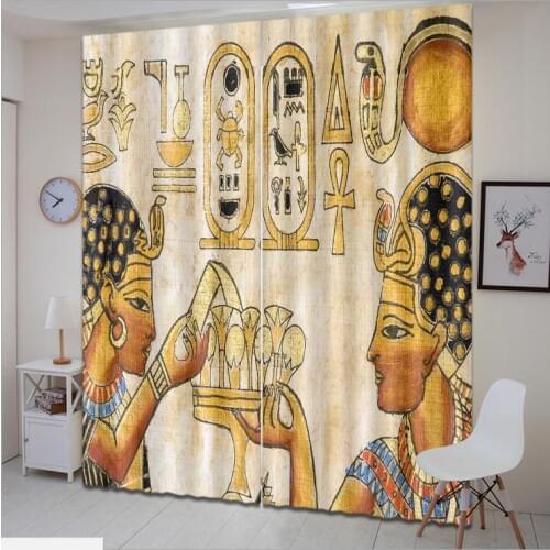 Window treatments Egyptian style 3D Curtains For Living Room Bedroom decorate Drapes Cortina Rideaux Customized size pillowcase