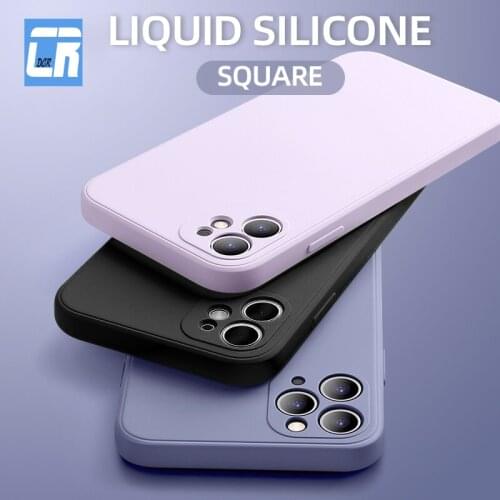 Original Square Liquid Silicone Soft Case For iPhone 11 Pro Max 7 8 6 6S Plus XR X XS MAX SE 2020 12 Back Cover Shockproof Case