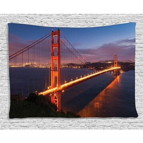 Panorama Of Golden Gate Bridge Famous Architectural Scenery Bedroom Living Room Dorm Wall Hanging Tapestry