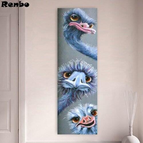 Drop shipping 5D Full Square/Round Drill large DIY Diamond Painting Ostrich 3D Embroidery beaded Cross Stitch Mosaic Home Decor