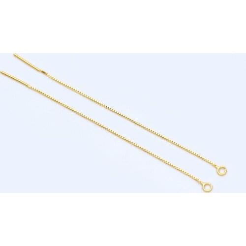 10pcs Sterling Silver Threader Earrings, Gold/ Rhodium, .925 Silver Box Chain, Earwire Thread with Open Jump Ring (S035)