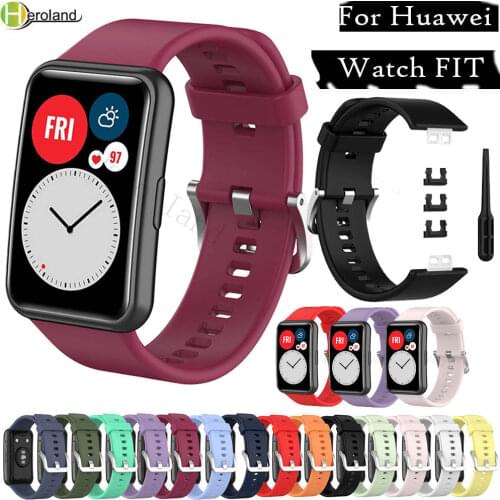 Silicone Watchband For Huawei Watch Fit 2020 strap Original Smartwatch Band Wriststrap Belt bracelet Accessories with tool