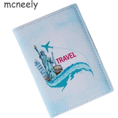 Statue of Liberty Travel Passport Holder Credit Card Passport Cover PU Leather Men/Women Bank ID Card Holder Ticket Folder 1PC