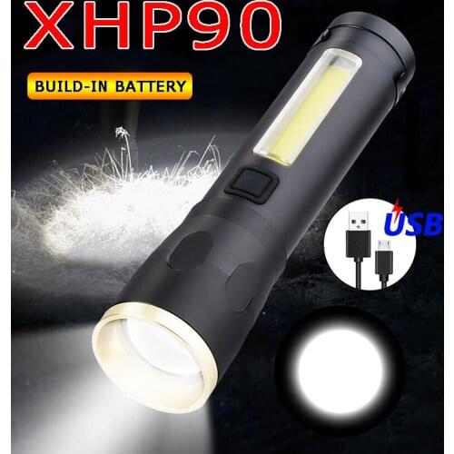 XHP90 Super Powerful LED Flashlight Tactical Torch Built-in 18650 Battery USB Rechargeable Waterproof Lamp Ultra Bright Lantern