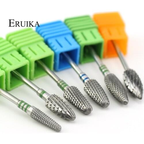 ERUIKA Pro 6 Type Carbide Alloy Nail Drill Bit Electric Manicure Machine Accessories Remove Nail Gel Nail File Polishing Tools