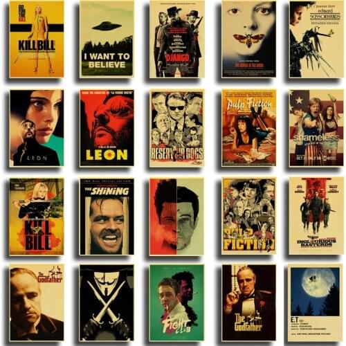 Vintage Poster classic movie Pulp Fiction / Kill Bill/Fight Club poster Retro kraft paper posters decorative art painting