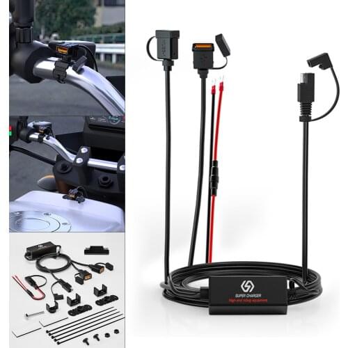 USB Fast Charging Motorcycle Charger Waterproof Smart Chip Insurance Motorbike Charger Adapter Power Supply Socket for Phone