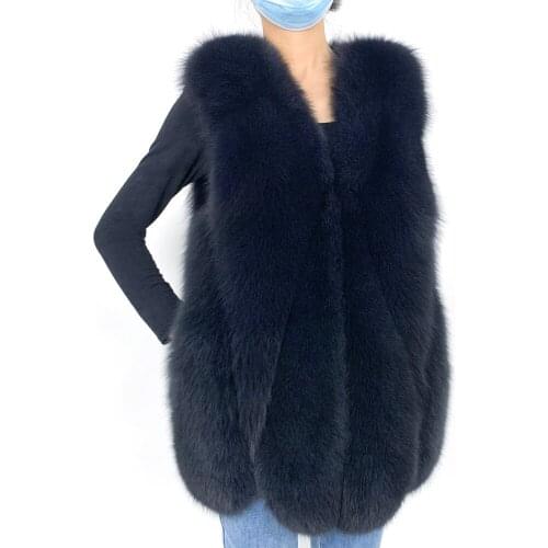 2021 Women Real Fox Fur Coat Winter Genuine Natural Women Fox Fur Coat With Fur Vest Girl Coat Womens Vests Fox Coat