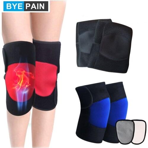 1Pair BYEPAIN Self Heated Knee Brace Wrap Magnetic Knee Heating Pad Hot Compress for Arthritis Pain Relief Recovery