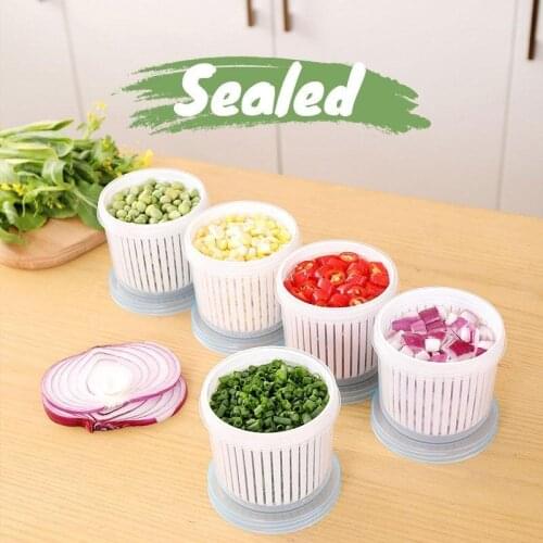 1pc Double Layer Vegetables Sealed Keeper Drain Case Moisture-proof Double Layer PP Vegetables Storage Box for Refrigerator