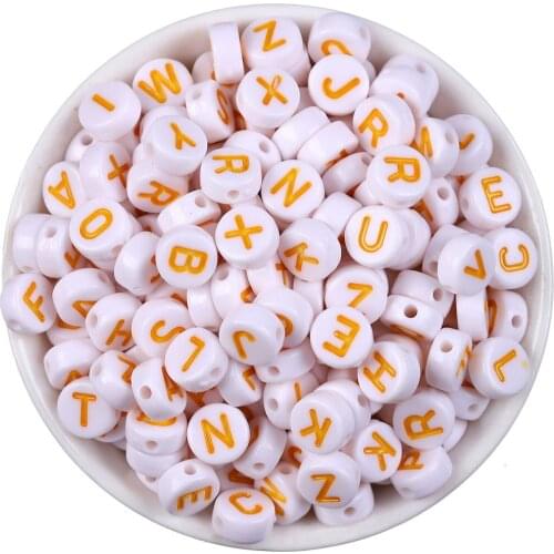 100pcs/lot Color Letters Mixed A-Z Letters Beads Spacer Beads For Bracelet Necklace Jewelry Making 4x7mm