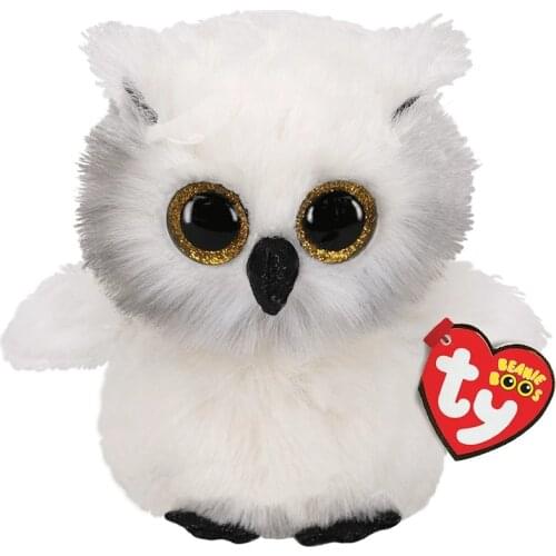 15CM Ty Big Eyes Beanie Sparkly Glitter Eyes Black And White Face Owl Cute Animal Doll Boys and Girls Christmas Birthday Gifts