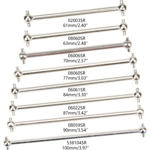 2pcs Steel Metal 61mm 63mm 70mm 77mm 84mm 87mm 89.5mm 100mm RC Car Drive Shaft Dogbone Overall Length