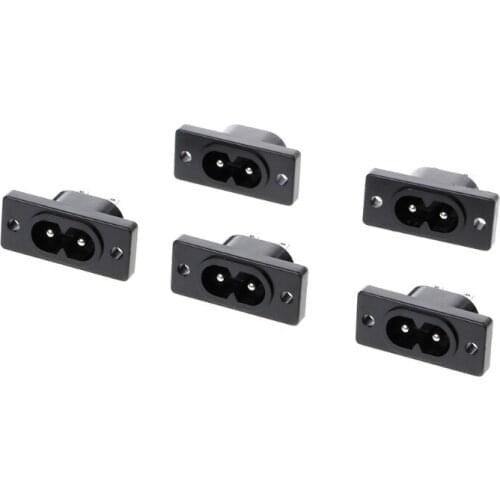 5 Pcs IEC320 C8 2 Terminal Power Plug Inlet Socket AC 250V 2.5A 85DA