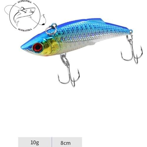 8cm/10g Artificial VIB Sinking Wobblers Freshwater Plastic Fishing Bait 3D Eyes Anti-Corrosion Bionic Fishing Lure Hard Bait