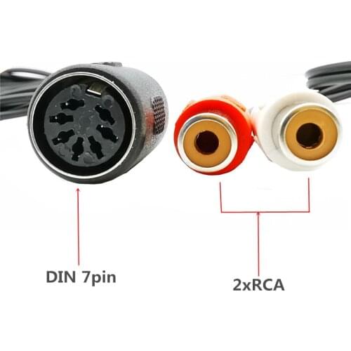 7Pin Female to 2 Dual RCA Female Plug Audio Cable DIN Cable MIDI 7 pin to 2x RCA Cable 0.5M 1M 1.5M
