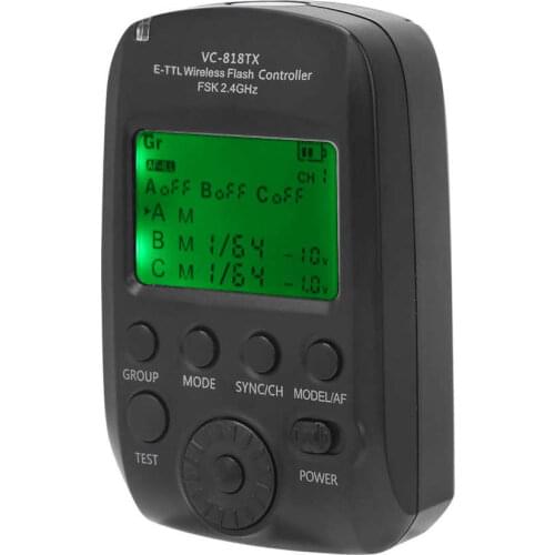 VISICO VC-818TX E-TTL 8-Channel Flash Trigger Wireless 2.4G Wireless Transmitter 1/8000s high- synchronization for VCHSS/VCHS