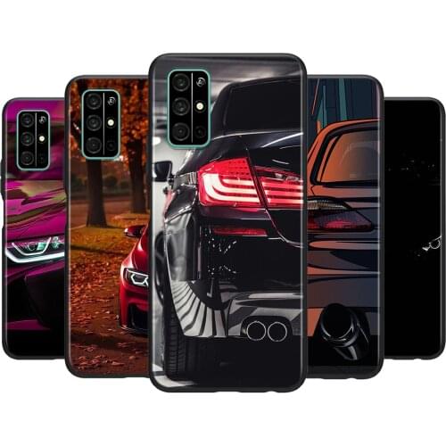 Silicone Black Cover Blue Red Car for Bmw for Huawei Honor 9C 9A 9S 9X Lite 30 Pro V20 20S 9i 9N 8S 8C 7C 7S 7A Phone Case