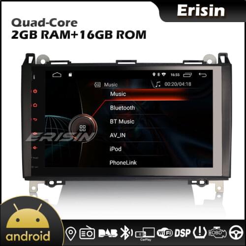 Erisin 4292 9" Android 10.0 OS 4G TPMS DAB CarPlay DSP Car Autoradio for BENZ A B Class W169 W245 Sprinter Viano Vito VW Crafter