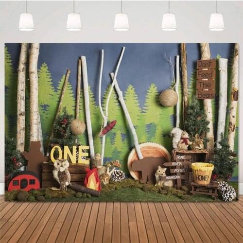 Photography Backdrops 1st Birthday Jungle Safari Wild Animals Photo Background Baby Shower Cake Smash Decorations Studio Props