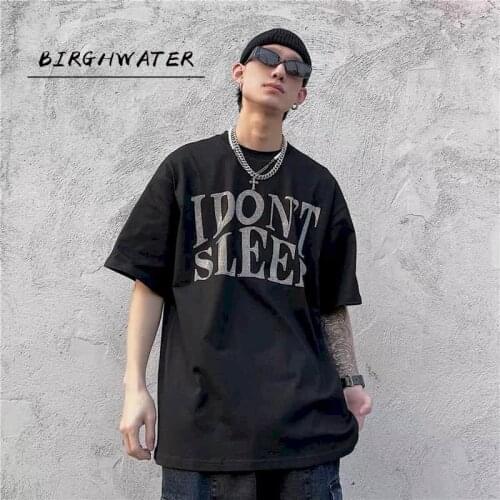 New Summer Harajuku T Shirts Mens Punk Tops Printed Diamond DON'T SMOKE SLEEP Unisex Tshirt Women Tee Couples Clothing