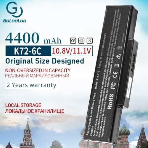 Golooloo 4400mAh Laptop Battery For ASUS A32-K72 K72 70-NX01B1000Z 70-NZYB1000Z A72 K72 N73 N71YI N71V X77 X73 K72S N73JQ N73Sv