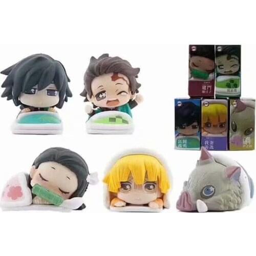 5PCS/SET Demon Slayers Blade First Bullet Figure Cosplay Toy Kamado Nezuko Ornaments Gifts for Kids