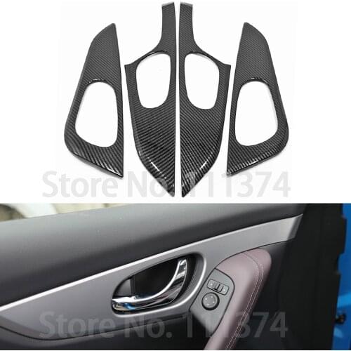 Carbon Look Inner Door Handle Bowl Cover For Nissan Qashqai J11 2015 2016 2017 2018 2019 2020 Rog ABS Trim Accessories