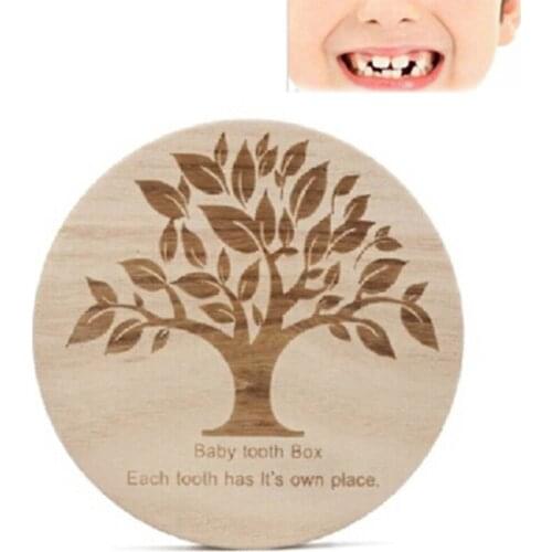 Creative Tooth Box Organizer For Baby Wood Storage Milk Teeth English Wood Tooth Box Organizer Save Collecting Teeth Gifts