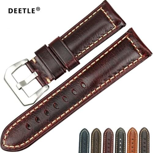 DEETLE bestselling watch accessories watchbands Italian vintage leather watch band leather strap for Panerai watch bracelet