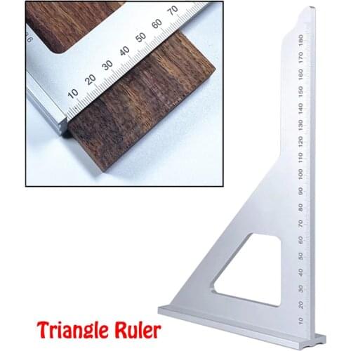 180mm precision Triangle Ruler Aluminum Scribing Ruler Square Layout Miter Ruler line Drawing Measure Gauge Woodworking Tool