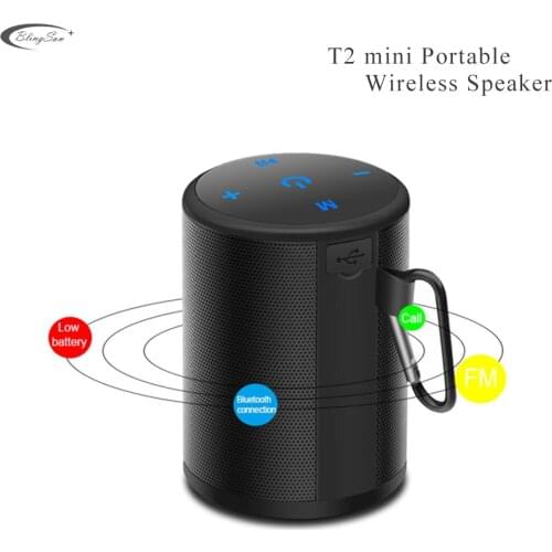 Mini T2 Bluetooth Speaker Waterproof Portable Outdoor Wireless Speaker Mini Column SoundBox Stereo Bass Music Player with FM TF