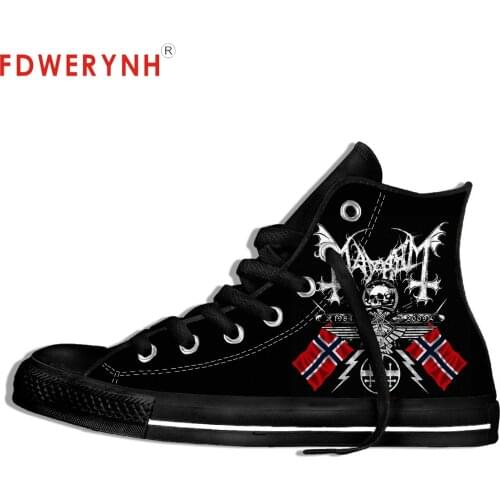 Mens Casual Shoes Mayhem Dead Norwegian Black Metal Morbid Euronymous Beherit Darkthrone Fashion Cool Breathable Canvas Shoes