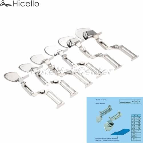 A11/S72L Sewing Hemmer Folder Binder for 1 needle Lockstitch Machine Straight Hemming 1/8" 1/4" 5/16" 1/2" 7/8" 1" Hicello