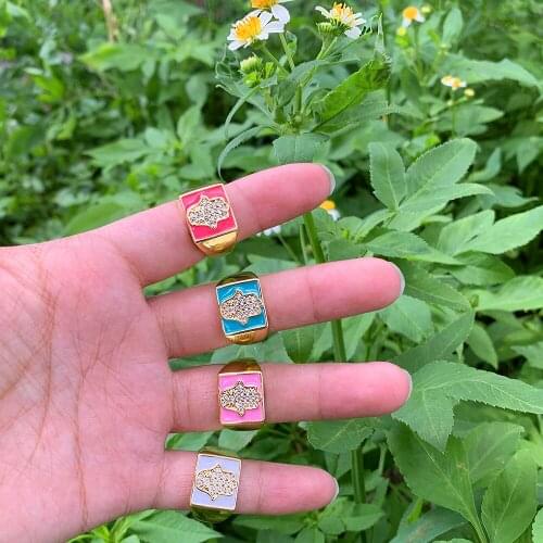 Sailing Jewelry Palm Finger Ring Gold Zircon Evil Eyes Band Ring Cubic Zircon Evil Eyes Rings