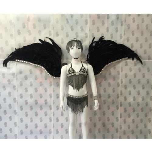 Feather creative swimsuit cloak T station serves stage costumes Chaofu children stage girl model