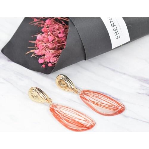 1Pair Luxury Brincos Long Earring Acrylic Water Drop Type Geometry Earrings Bohemian Statement Jewelry