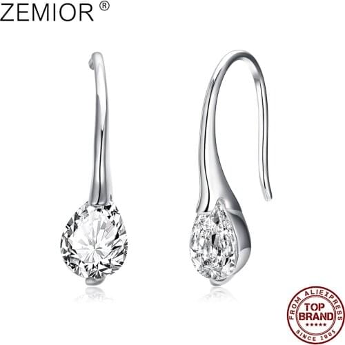 ZEMIOR Earrings For Women 925 Sterling Silver Zircon Water Droplets Shape Popular Jewelry Send Girlfriend Gift Hot Sale 2021