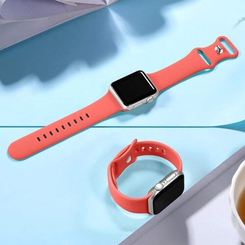 Silicone Sport Band For Apple Watch Series 5 4 3 2 1 6 se 44mm 40mm Wrist Bracelet rubber Watchband Strap For iWatch 38mm 42mm