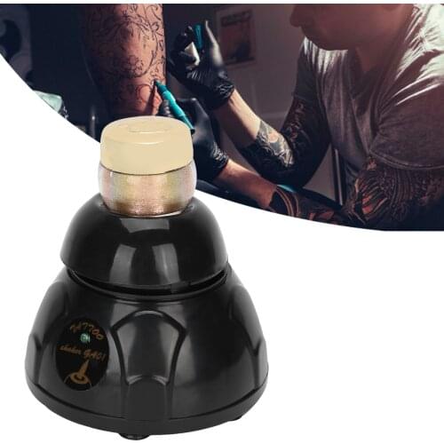 Tattoo Pigment Ink Electric Shaker Anti-Skid Base Plastic Steel Stirrer Nail Polish UV Gel Vortexer Mixer Machine Black 100‑240V