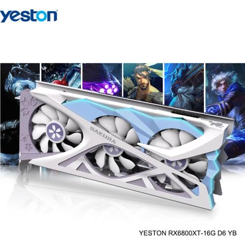 Yeston Radeon RX 6800 XT GPU 16GB GDDR6 256bit 7nm Gaming Desktop computer PC Video Graphics Cards support DP/HD/Type C