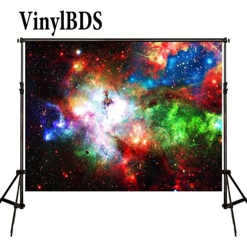 VinylBDS Blue Night Sky Backdrops Scenic Photography Backdrops Children Cosmic Space Large Size Seamless Photo