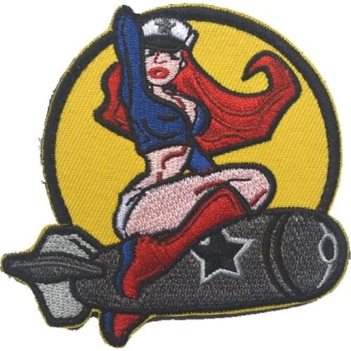 Wwii Us Army Isaf B52 Air Pinup Girl Usa Full Color Brand Patch Bomber Pinup Girl Tactical Combat Hook Badge Patch