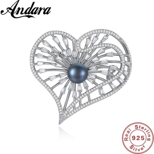 Luxury Exquisite 100% 925 Sterling Silver One Love Brooches for Women Banquet Weddings Brooches Pins Gifts